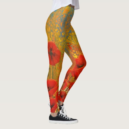 Rode papaver leggings (Rechts)