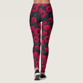 Rode papaver leggings (Achterkant)