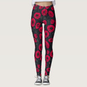 Rode papaver leggings (Voorkant)