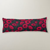 Rode papaver lichaamskussen (Achterkant)