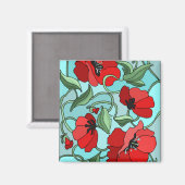 Rode papaver magneet (Voorkant / Achterkant)