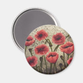 Rode papaver magneet (Voorkant / Achterkant)