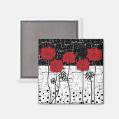 Rode papaver magneet (Voorkant / Achterkant)