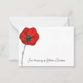 Rode papaver, Memorial Notitiekaartje (Voorkant)