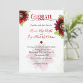 Rode papaver met bladeren bloemen kaart (Staand voorkant)