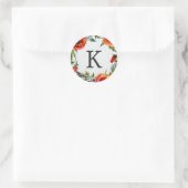 Rode papaver Monogram Sticker (Tas)