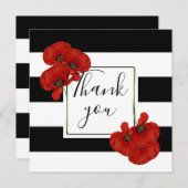 Rode papaver op zwarte & witte achtergrond (Voorkant / Achterkant)