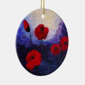 Rode papaver Paars Ornament (Rechts)