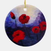 Rode papaver Paars Ornament (Achterkant)
