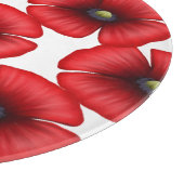 Rode papaver patroon decoratieve glas snijplank (Hoek)