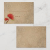 rode papaver perkament look plaatskaartje (Voorkant / Achterkant)