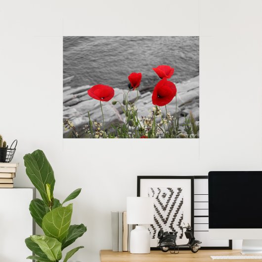 rode papaver poster (Thuiskantoor)