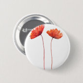 Rode papaver ronde button 5,7 cm (Voorkant /achterkant)