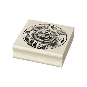 rode papaver 	rubberstempel