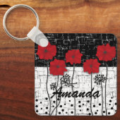 Rode papaver sleutelhanger (Voorkant)