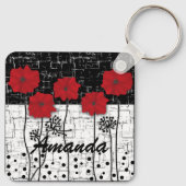 Rode papaver sleutelhanger (Achterkant)