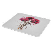 Rode papaver snijplank (Hoek)