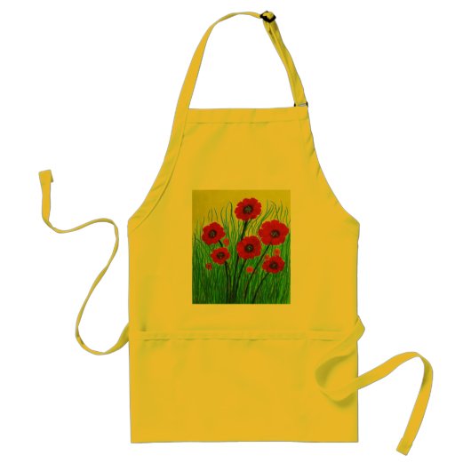 Rode papaver standaard schort (Voorkant)