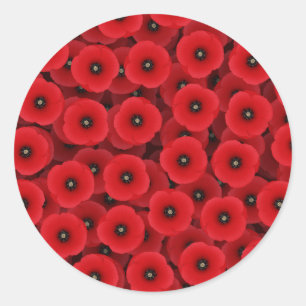 Rode papaver Stickers