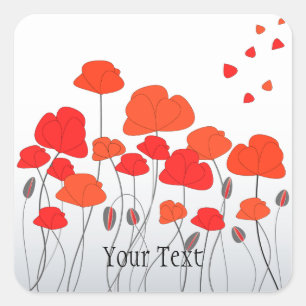 Rode papaver Stickers