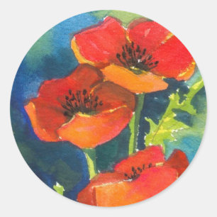 RODE PAPAVER STICKERS