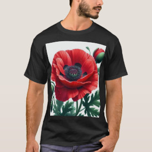 rode papaver t-shirt