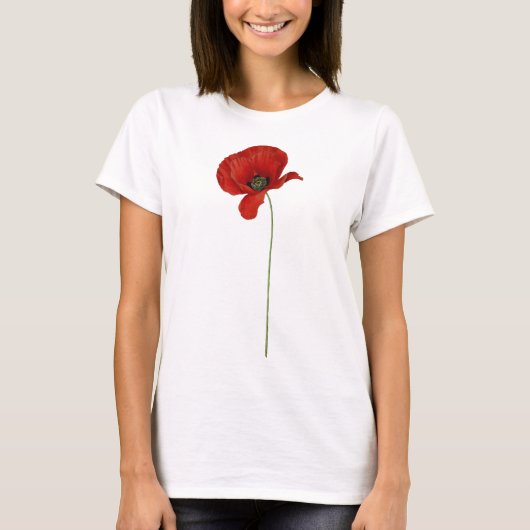  rode papaver t-shirt (Voorkant)