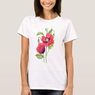 Rode papaver t-shirt