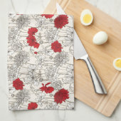 Rode papaver theedoek (Quarter Fold)