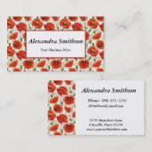 Rode papaver visitekaartje (Voorkant / Achterkant)