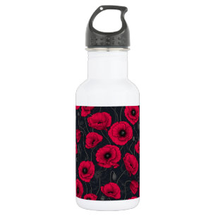 Rode papaver waterfles