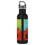 Rode papaver waterfles  (Achterkant)