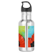Rode papaver waterfles (Achterkant)