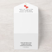 Rode papaver Waterverf Floral bruiloft All In One Uitnodiging (Buitenkant)