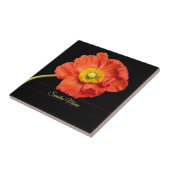 Rode papaverbloem personaliseren tegeltje (Zijkant)