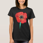 Rode papaverbloem t-shirt (Voorkant)