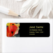 Rode papaverbloemen waterverf etiket (Insitu)