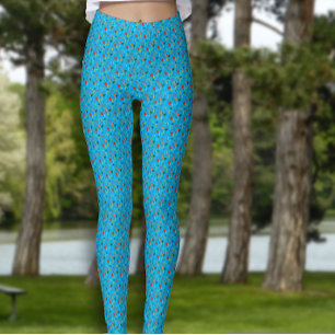 rode papavergroene bladeren leggings