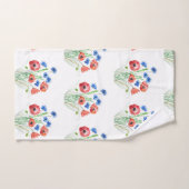 Rode papavers bloemen Blauwe Cornbloemen Vers Bad Handdoek (Handdoek)