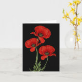  rode papavers botanische afdrukken kaart (Gele Bloem)