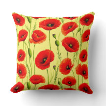 Rode papavers en groene stengels