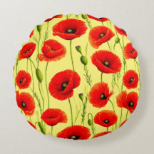 Rode papavers en groene stengels