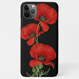 Rode papavers kleurige Vintage botanisch iPhone 11 Pro Max Hoesje