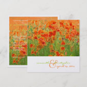 Rode papavers/trouwuitnodigingen kaart (Voorkant / Achterkant)