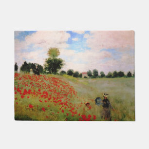 Rode papavers van Monet - papavervrije veldparasol Deurmat