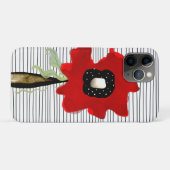 Rode papaverstrepen zwart-wit Case-Mate iPhone case (Achterkant (horizontaal))