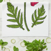 Rode papavertekening 3 theedoek (Gevouwen)