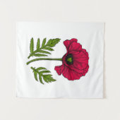 Rode papavertekening 3 wandkleed (Voorkant (horizontaal))