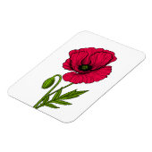 Rode papavertekening magneet (Linkerzijde)