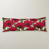 Rode papavertuin 2 lichaamskussen (Achterkant)